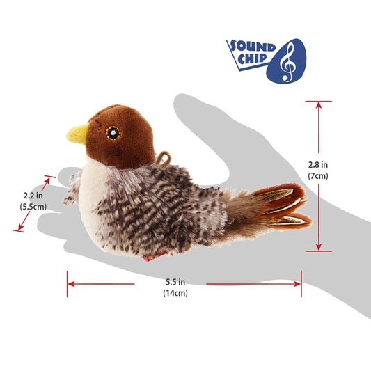 Electric Squeaky Simulation Bird Cat Toy — Realistic Plush with Sound
