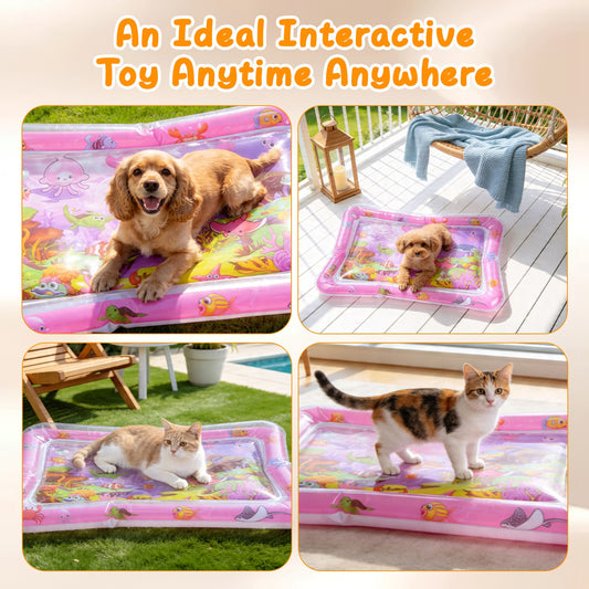 Cat Water Sensory Play Mat — Interactive LED Floating Fish Toy