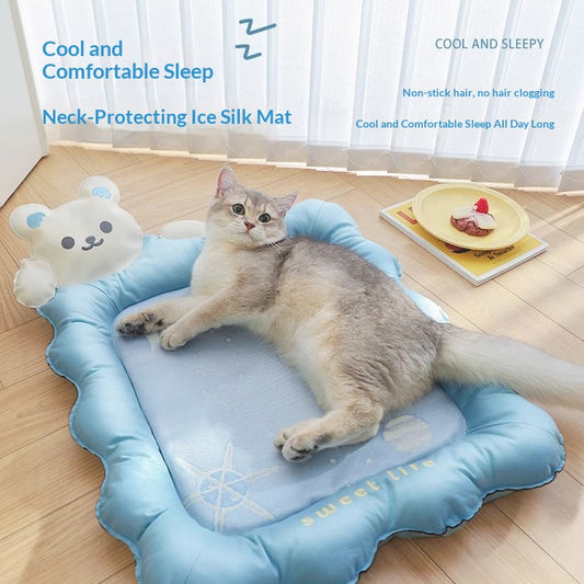 Dog Cooling Mat — Ice-Silk Summer Sleep Pad