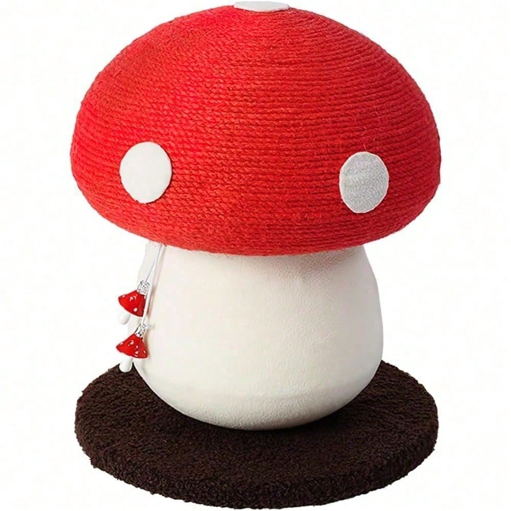 Mushroom Cat Scratching Post — Sisal Wrapped, Lint-Free, Freestanding