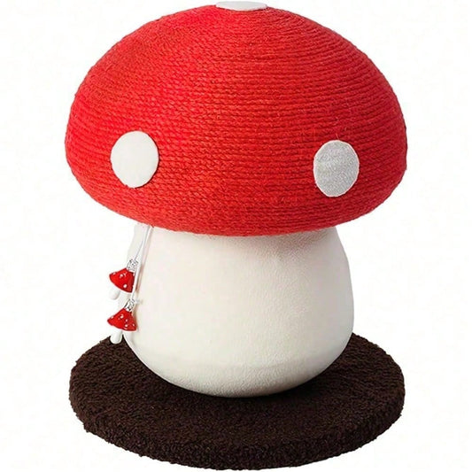 Mushroom Cat Scratching Post — Sisal Wrapped, Lint-Free, Freestanding