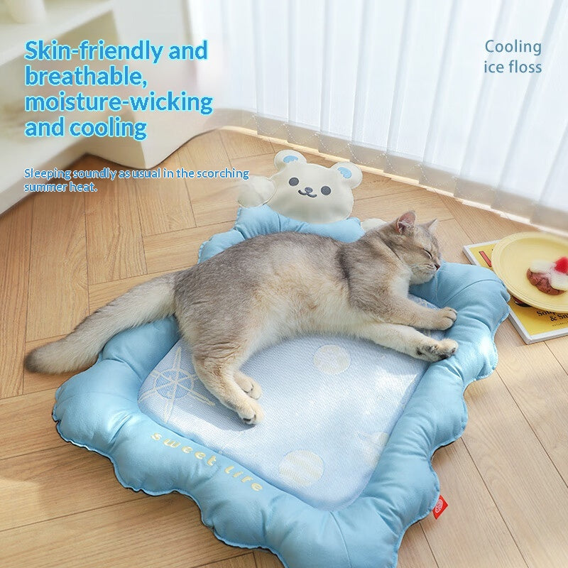 Dog Cooling Mat — Ice-Silk Summer Sleep Pad