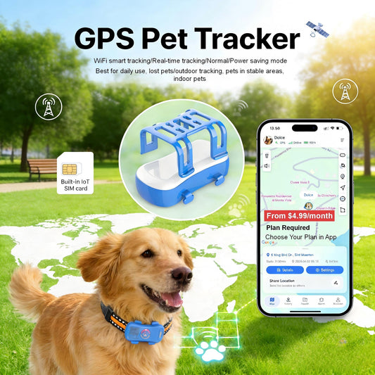 Dog GPS Tracker — Real-Time Anti-Lost Collar Tracker with Geofence & Flash Alert