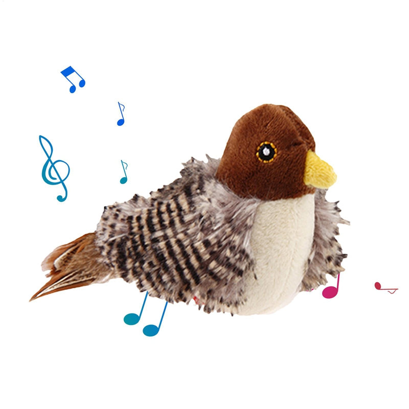 Electric Squeaky Simulation Bird Cat Toy — Realistic Plush with Sound
