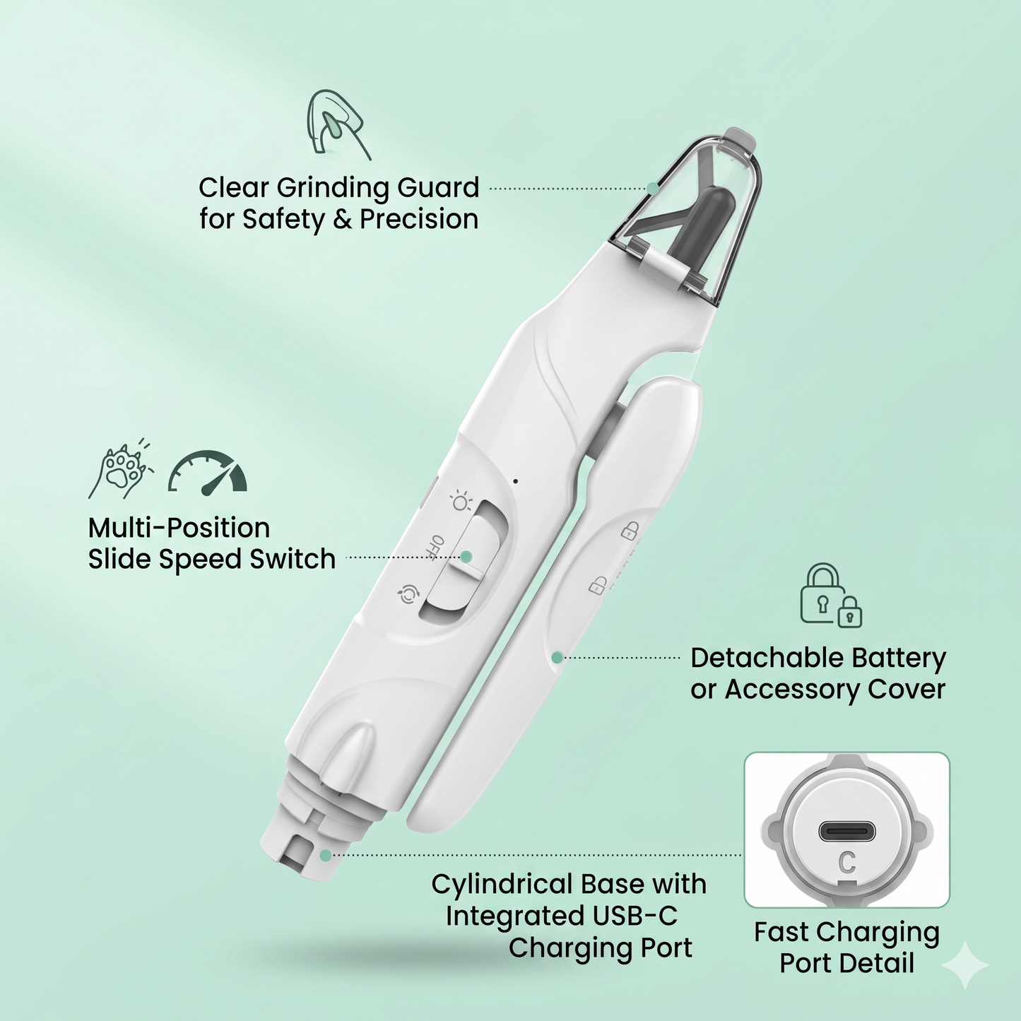 Quiet Electric Dog Nail Grinder