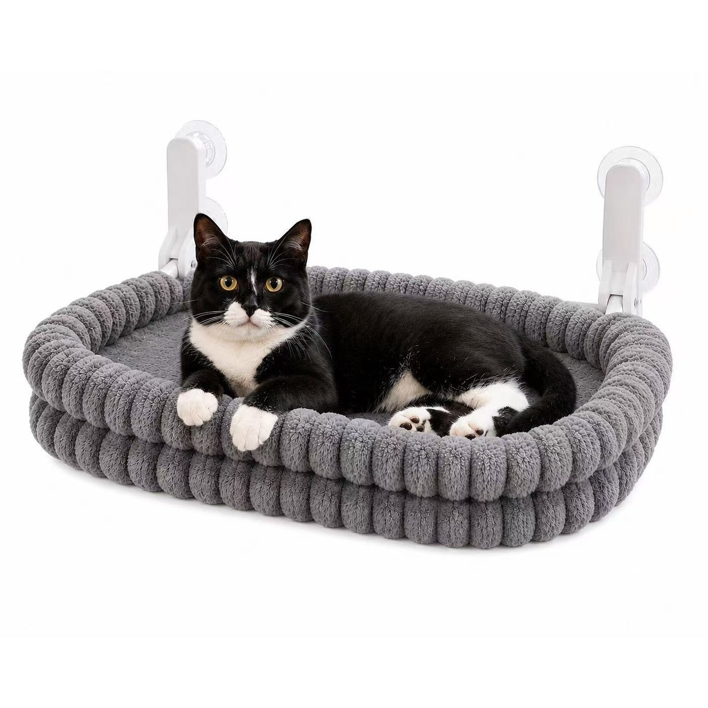 Cat Window Hammock — Double-Sided Wool Mesh Suction Cup Perch